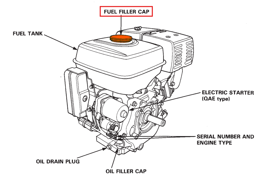 Gas Cap Spare Part for Honda GX390 4-Stroke Engine
