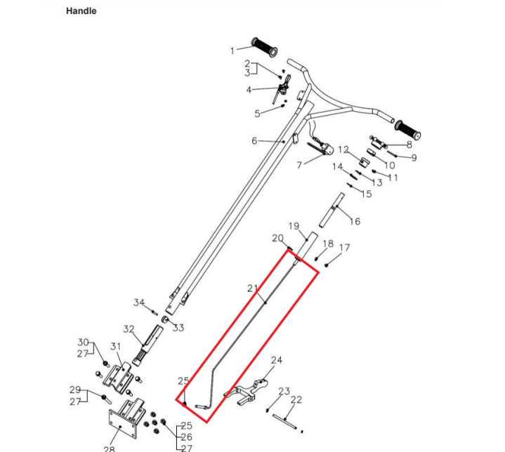 Throttle Spare Part for TPT46FXH-390 46" Fast Pitch Power Trowel Honda