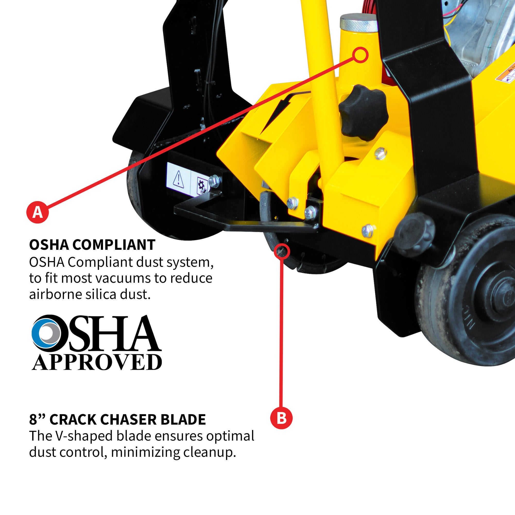 8" Crack Chaser Concrete Repair Saw with 13 HP Honda GX390 Engine