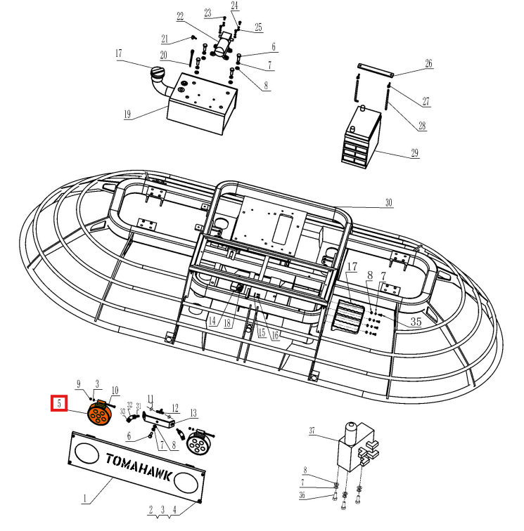 LED Light Spare Part for TRT46V 8ft Ride-On Power Trowel