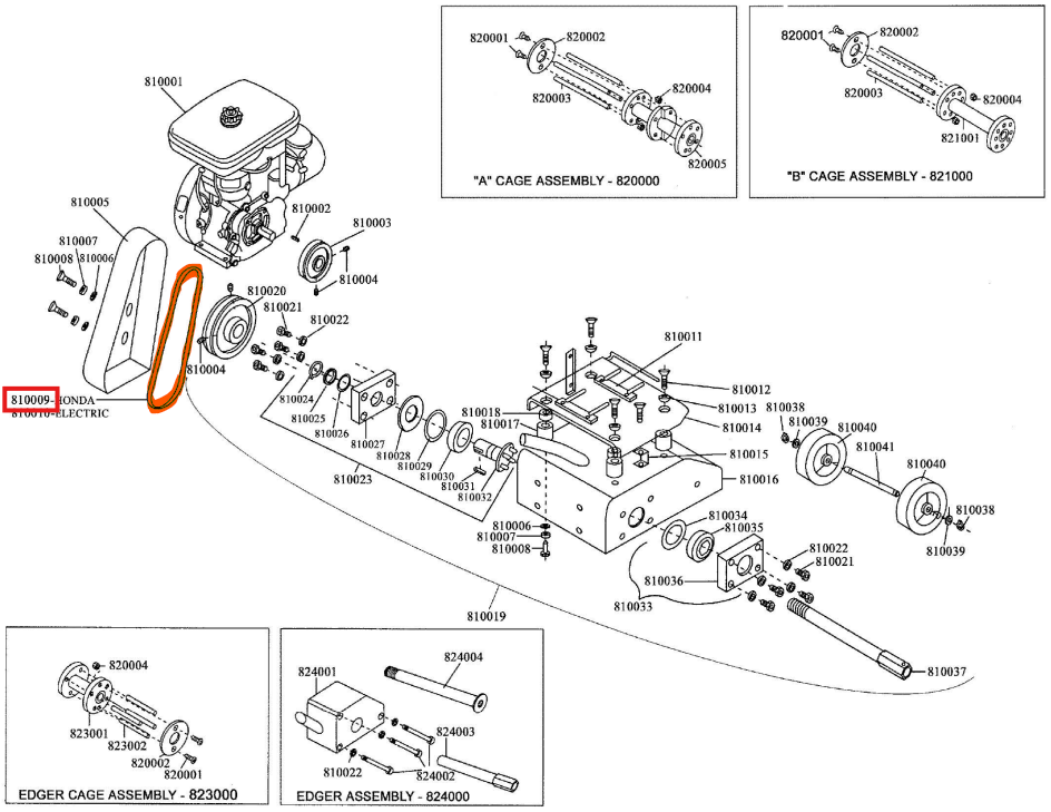 Pulley Belt for TSCAR-8H Concrete Scarifier (810009)