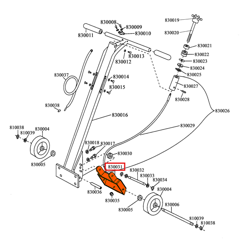 Liftplate (830031) (P033) Spare Part for TSCAR-8H 8" Scarifier Honda