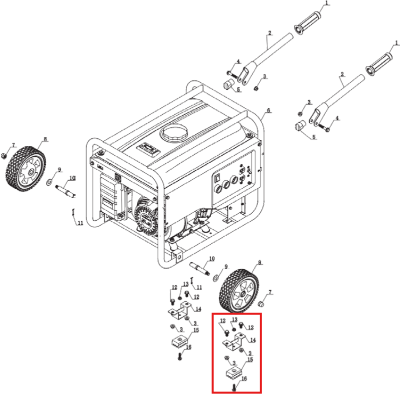 Foot Replacement Spare Part for TWG120A 120 Amp Welder Generator