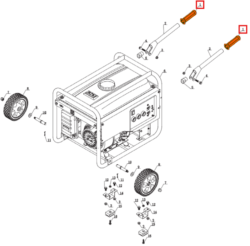 Rubbers Handle Sleeve Spare Part for TWG120A 120 Amp Welder Generator