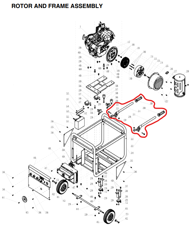 Handles Spare Part for TWG210A 210 Amp Welder Generator