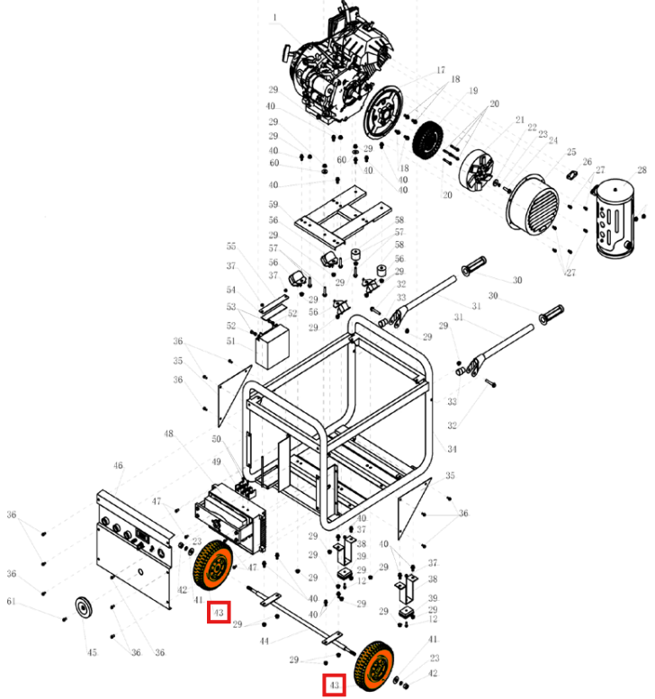 Wheel Kit for TWG210A Welder Generator