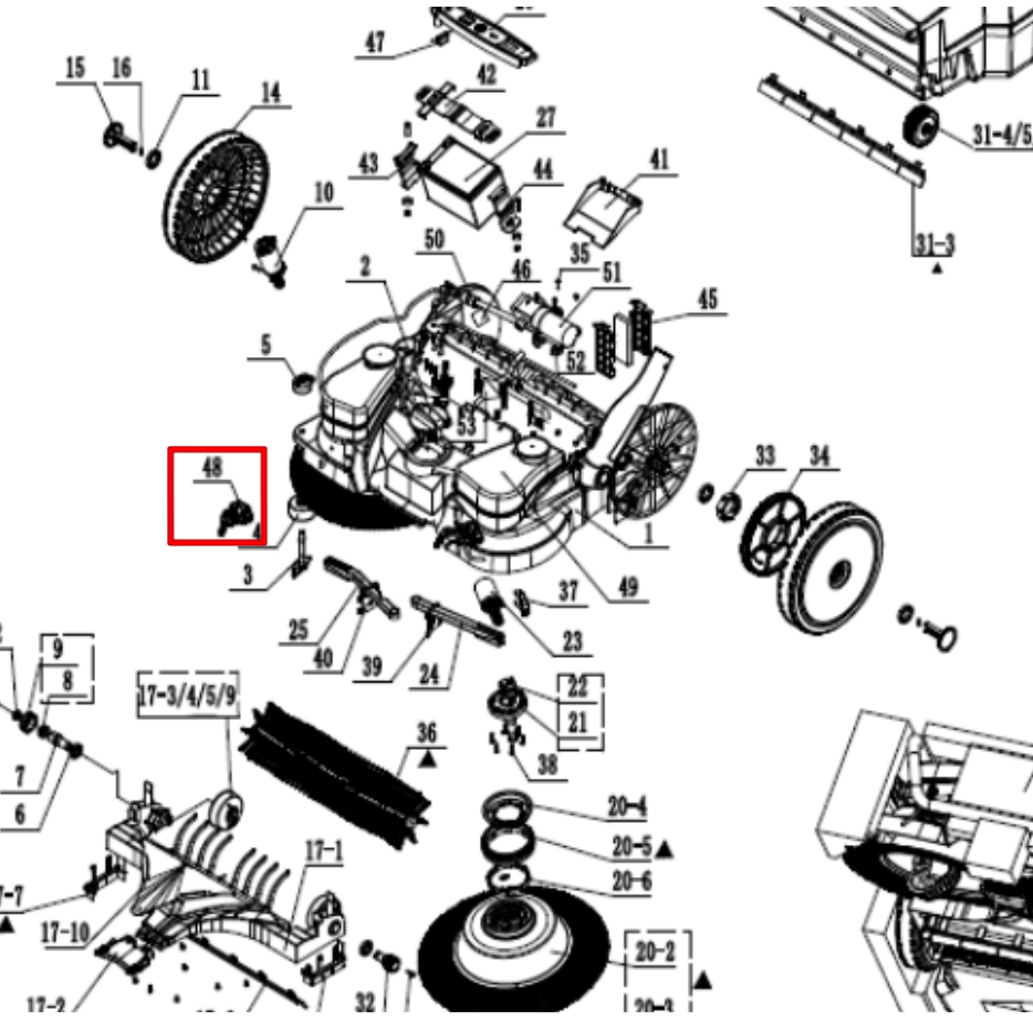 Replacement Sprayer Nozzle Spare Part for eTOS30 Electric 30" Push Sweeper