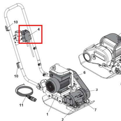 eJXPC50 Electrical Switch Replacement (P005) Spare Part for eJXPC50 2 HP Electric Plate Compactor