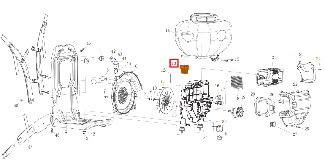 Guide Pipe (ZB4-01) Spare Part for eTMD14 4 Gal Battery Fogger