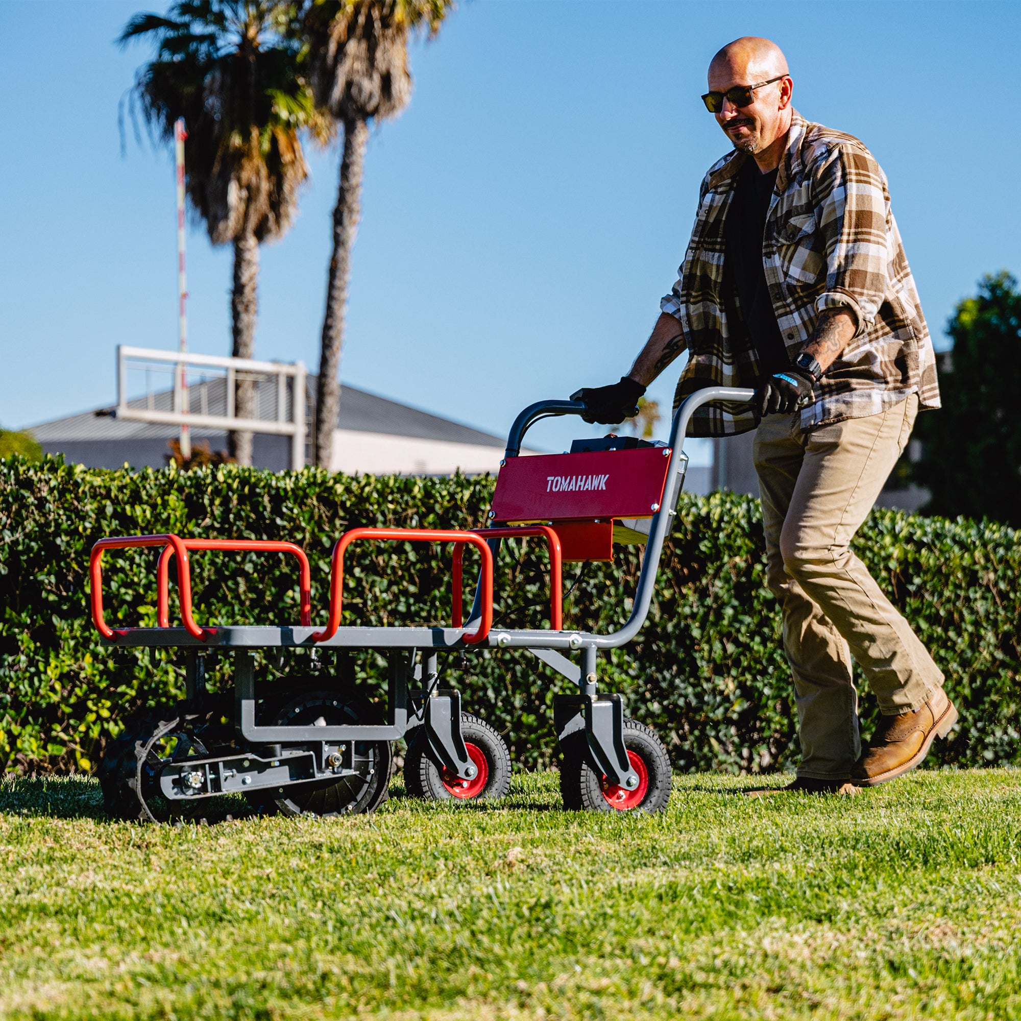 Tomahawk Electric Track Cart 330 lbs Load Capacity Battery Powered Utility Cart with Rubber Tread