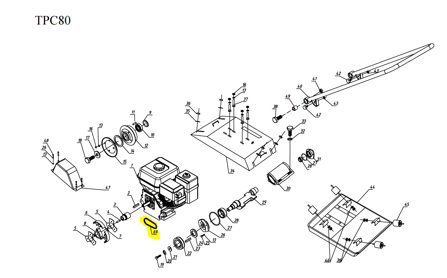 Belt TPC80 and TPC80H Plate Compactor (Part No. 69)