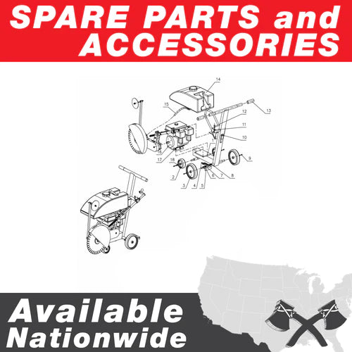 6"-8" Metal Skid Plate for TFS6H Early Entry Concrete Saw 1906-03000-4