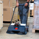 22" Battery Powered Push Sweeper With Double Brush System 18V Lithium-Ion