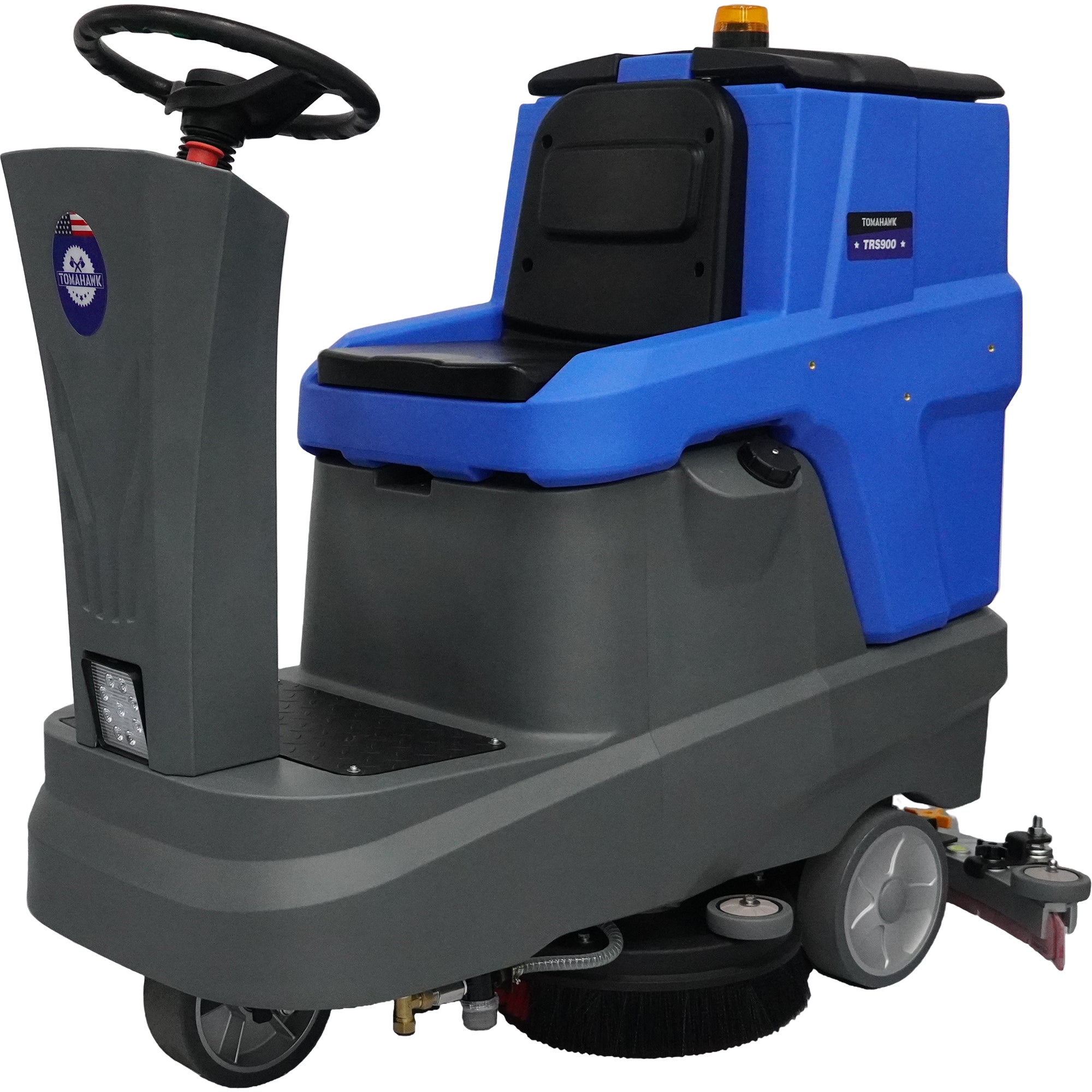 26" Ride-On Floor Scrubber Dual Brush Cleaning Machine 21 Gallon 35" Squeegee