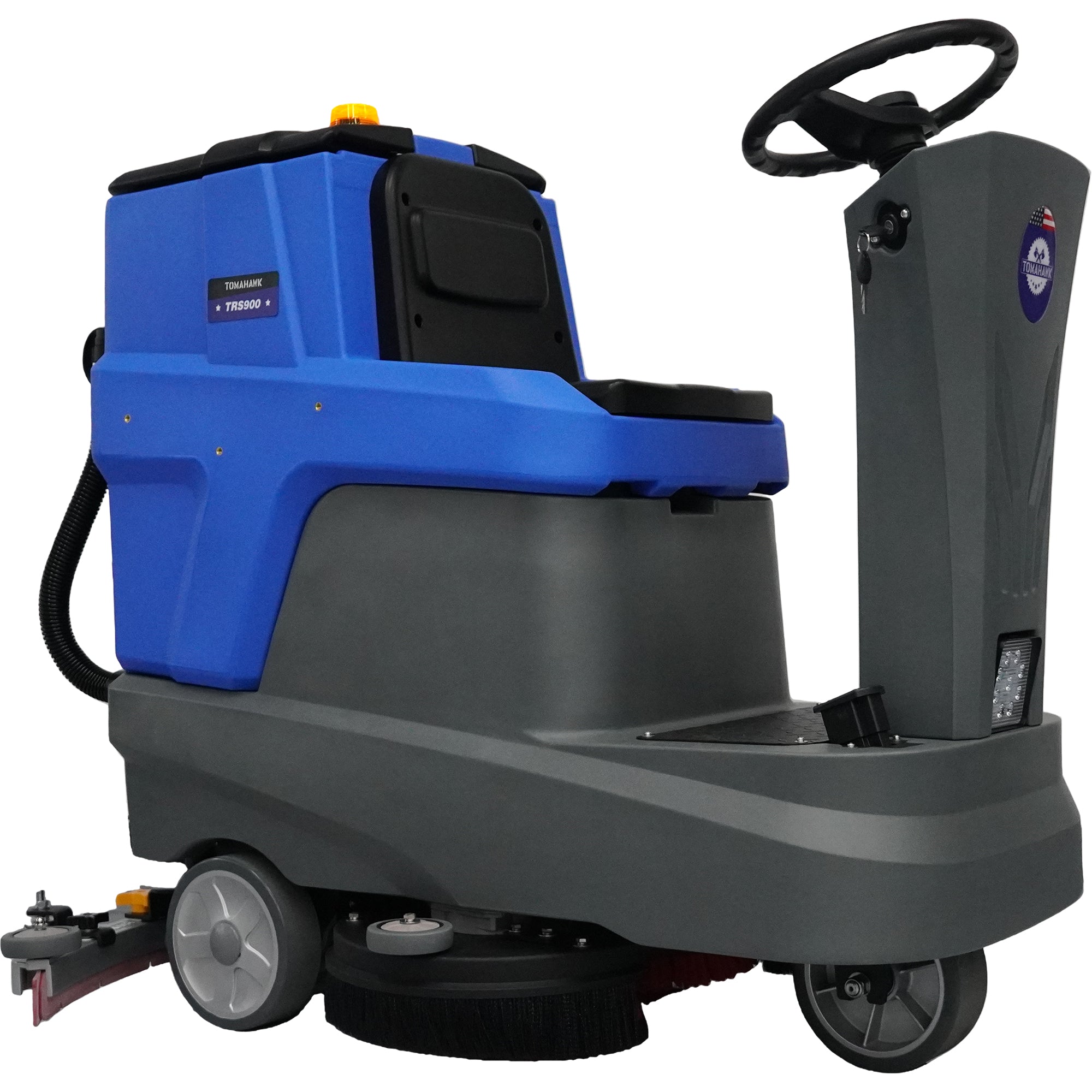 26" Ride-On Floor Scrubber Dual Brush Cleaning Machine 21 Gallon 35" Squeegee