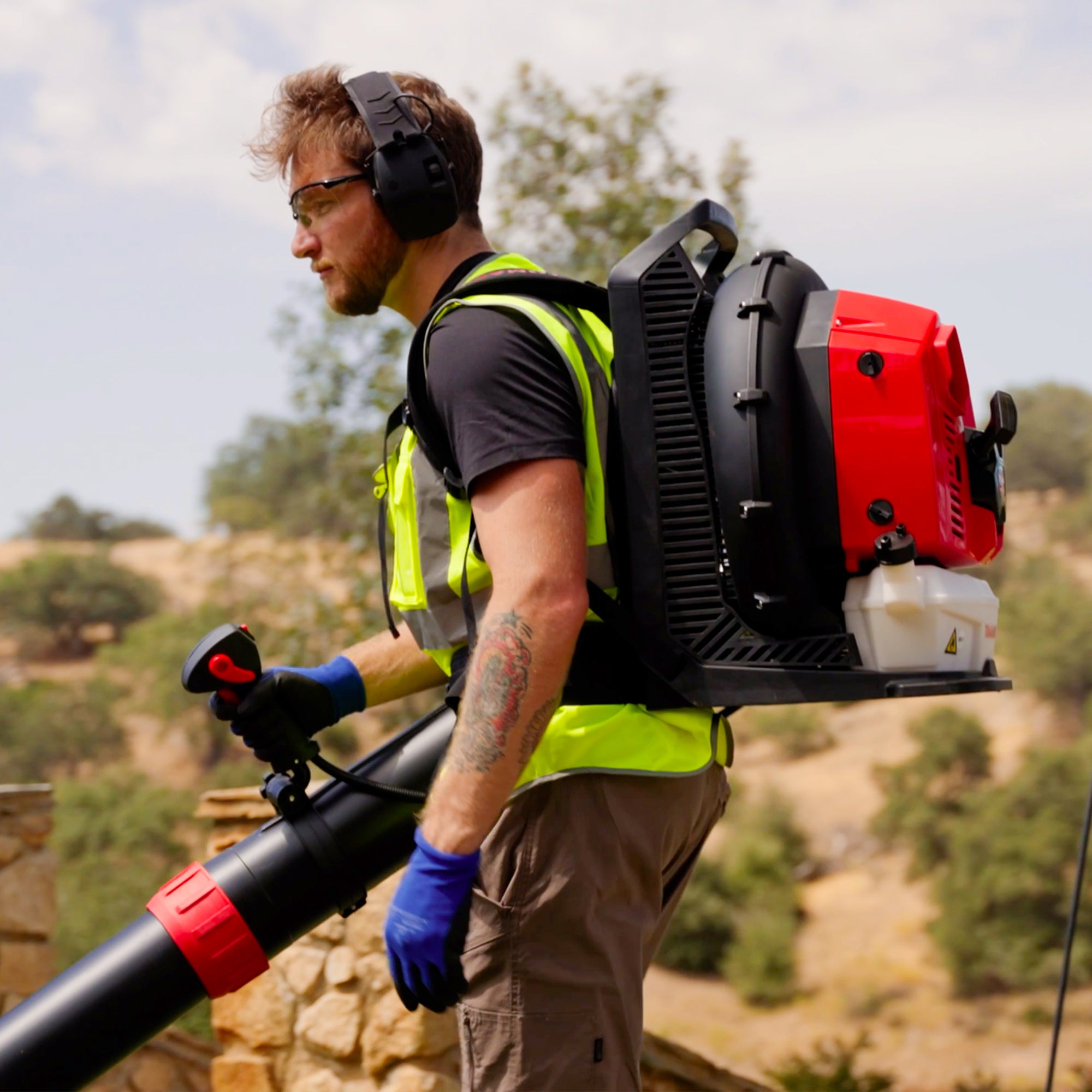 79.9cc Commercial Backpack Leaf Blower 1,272 CFM 222 MPH Lightweight Professional Gas Powered Blower Landscaping Lawn Care Property Maintenance