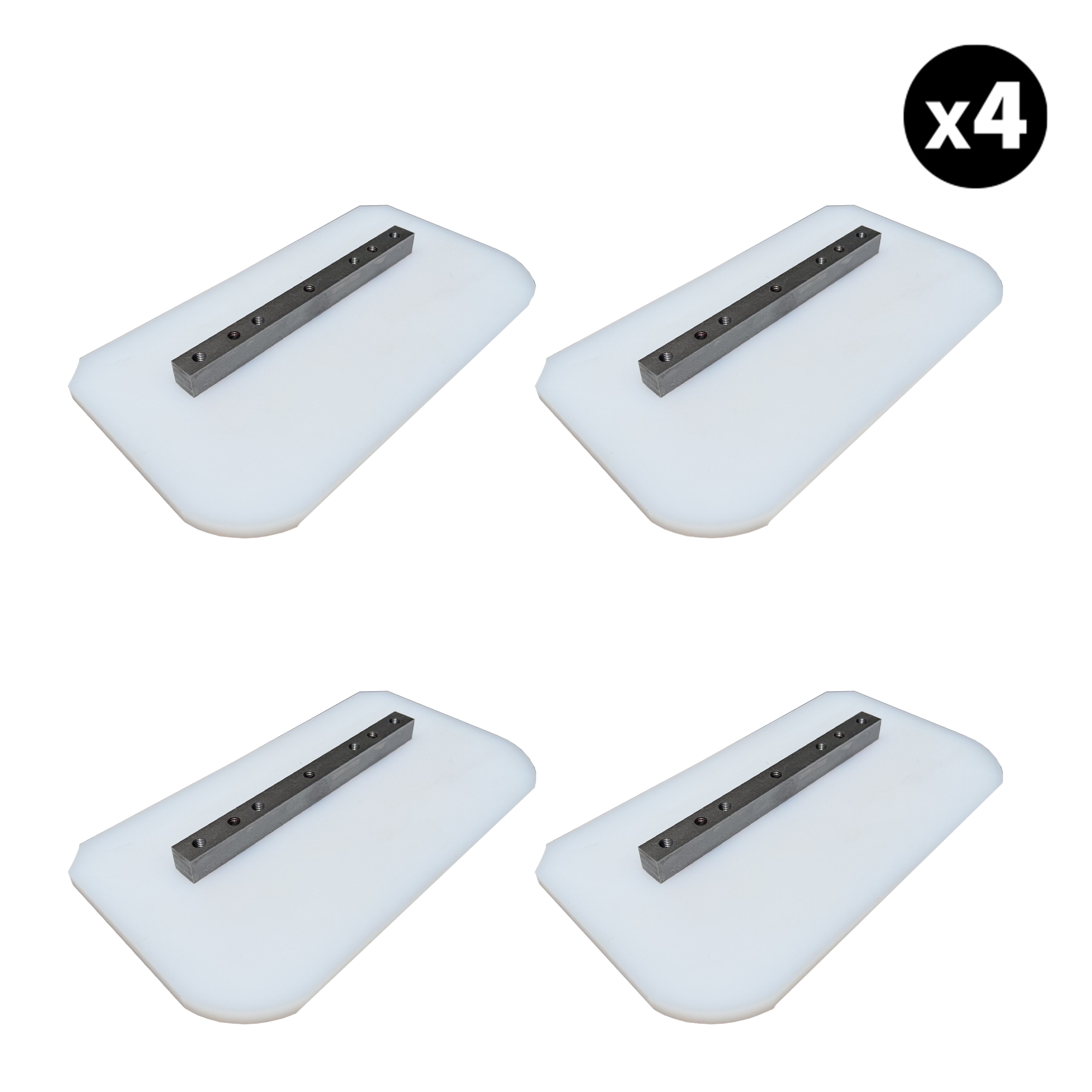 Set of 4 - 6″ x 14″ Replacement Poly Trowel Blades for Tomahawk 30" Porta Trowels
