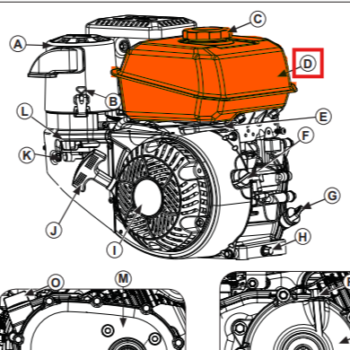 Gas Tank Spare Part for Kohler CH260 4-Stroke Engine