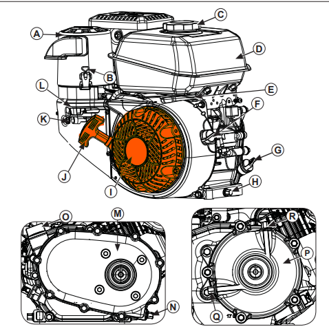 Recoil Starter Spare Part for Kohler CH440 4-Stroke Engine
