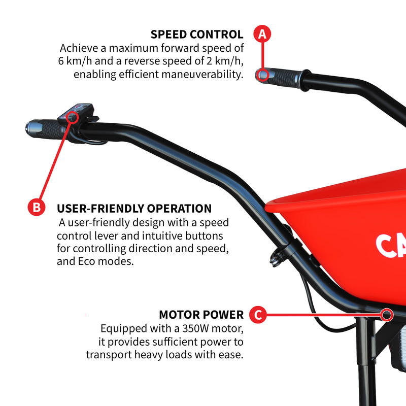 Electric Utility Cart 40V Battery-Powered Wheelbarrow 570-lb. Bucket Capacity