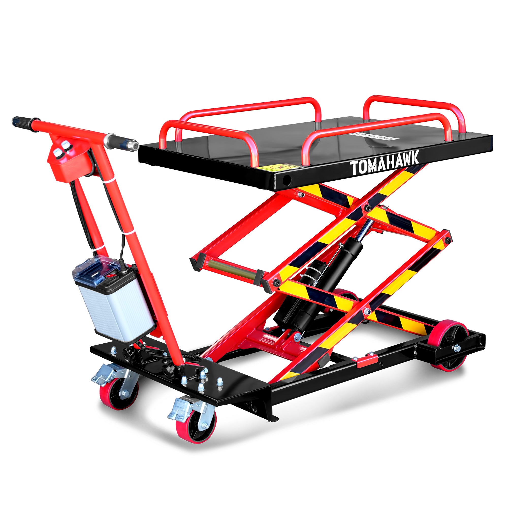 Tomahawk Electric Hydraulic Lift Table – 600 lb, 59 in. Extension Portable Powered Scissor Lift Cart for Warehouses, Shops & Material Handling