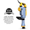 Electric Demolition Jack Hammer 35 lb 1500W 1-1/8" Hex Breaker for Concrete Asphalt Tile Removal Heavy Duty Jackhammer