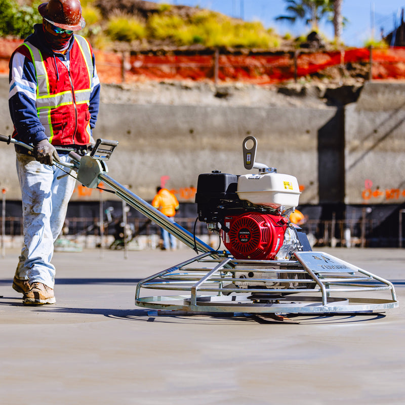 Factory Reconditioned 46" Honda Concrete Fast Pitch Power Trowel with 8.5HP Honda GX270 Combo Blades and Float Pan Finishing Tool