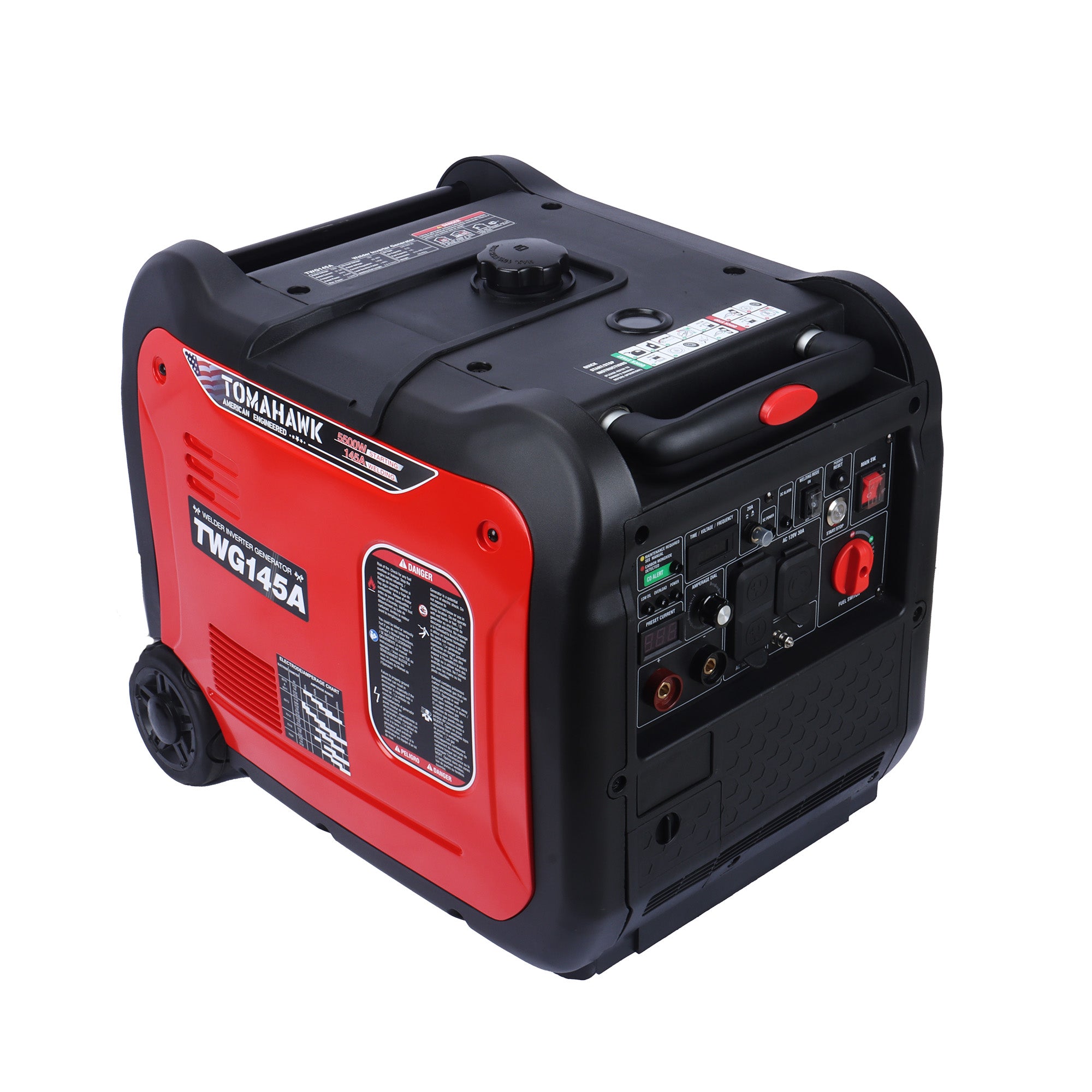 145 Amp Engine Driven Welder Generator 5500 Watt 7.5 HP Dual Fuel Inverter Super Quiet Portable