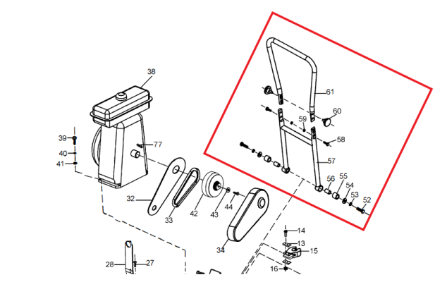 Handle Bar Spare Part for JXPC50H 5.5HP Honda Compactor