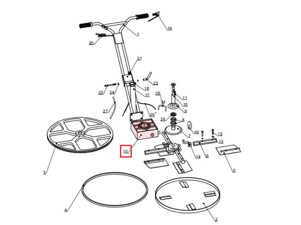 Gear Box Spare Part for JXPT46K 46" Power Trowel Kohler