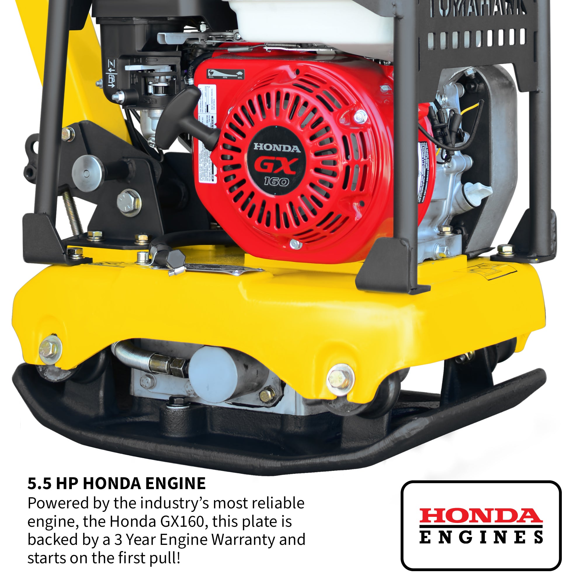 5.5 HP Honda Reverse Plate Compactor 19x14 Plate for Asphalt, Aggregate, Cohesive Soil Compaction