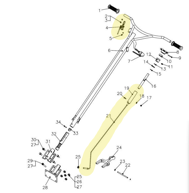 Throttle Cable for 36" Honda and Kohler Power Trowel TPT36H/JXPT36K (Part No. TSA-01)