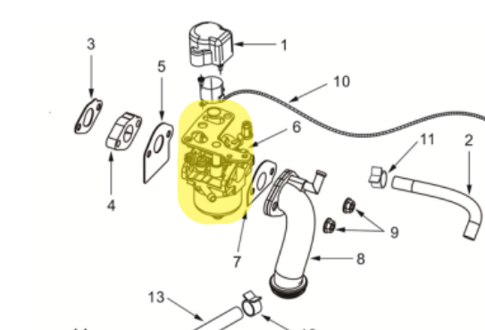 Carburetor for 5500 Watt Inverter Generator TG5500i (Part No. 2260.F80.0070.00.00)