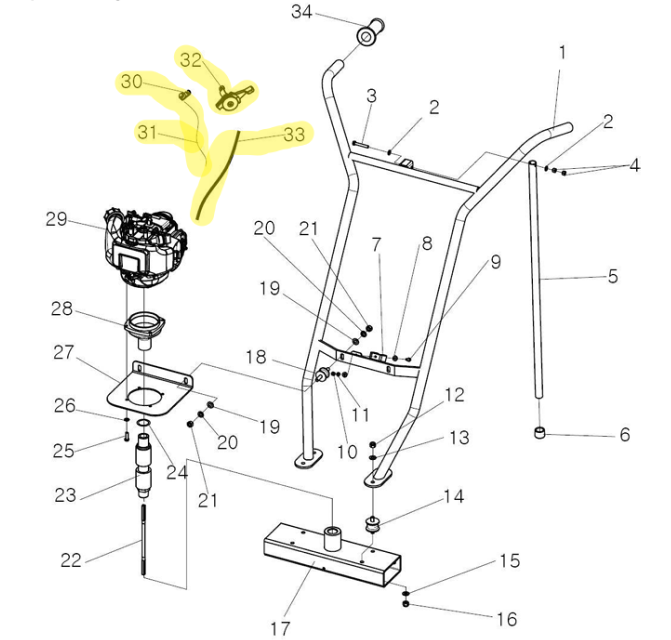 Throttle Cable Handle for TVSA-T Screed Engine (32)