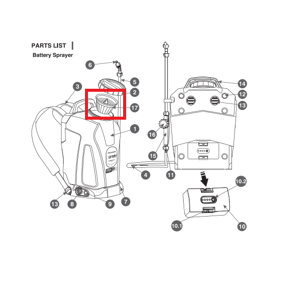 Replacement Strainer for eTPS18 Electric Backpack Sprayer