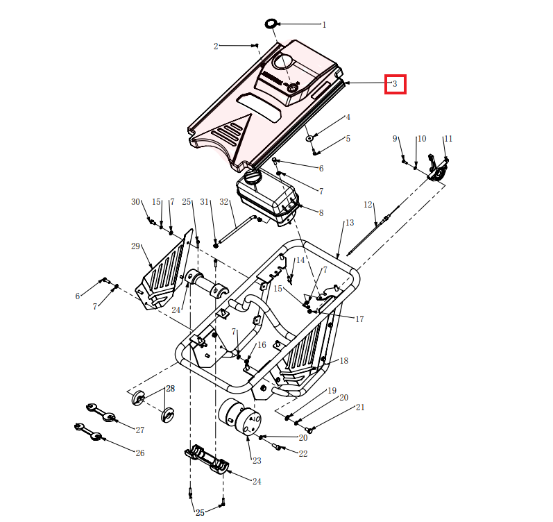 Frame Cage Spare Part for TR68H 3.6HP Honda Rammer