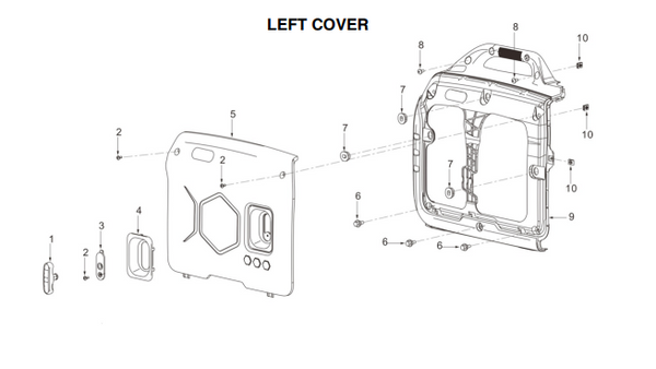 Left Cover Spare Part for TG3000i 3000 Watt Inverter Generator