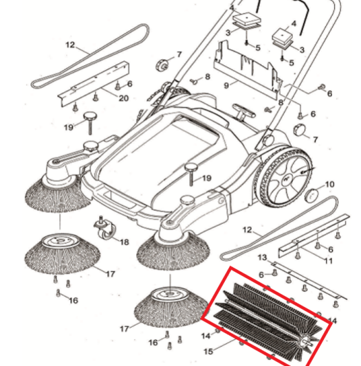 Roller Brush Spare Part for TOS38 Commercial 38