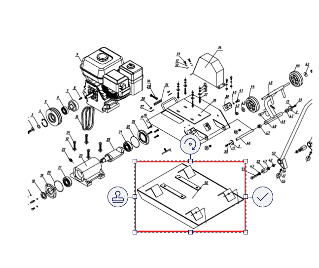 Base Plate Replacement Spare Part for TPC80 6HP Kohler Compactor