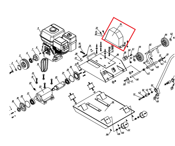 Belt Cover (P009) Spare Part for TPC80 6HP Kohler Compactor