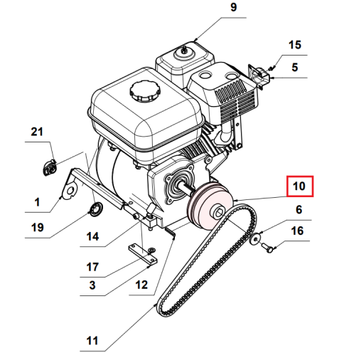 Clutch Assembly Replacement (P015) Spare Part for TPC90H 5.5HP Honda Compactor