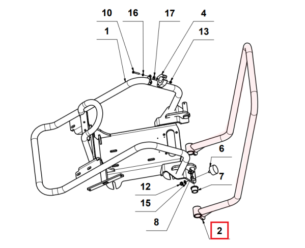 Handle Bar Spare Part for TPC90H 5.5HP Honda Compactor