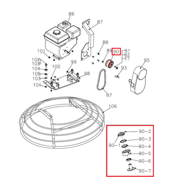Clutch Spare Part for TPT24H 24" Honda Power Trowel