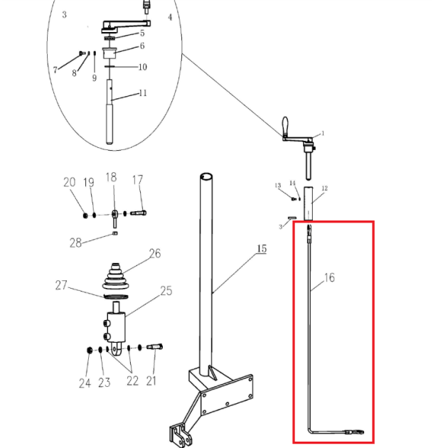 Throttle Wire (P023) Spare Part for TRT46V 8ft Ride-On Power Trowel