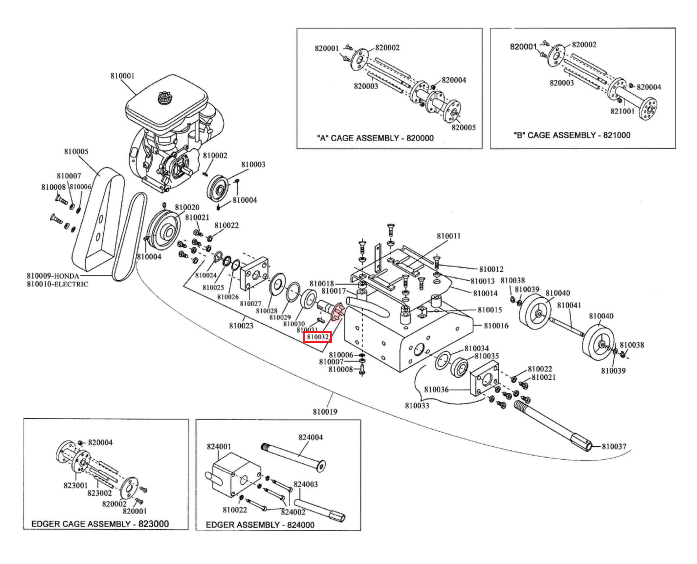 Drive Spindle Replacement (810032) (P034) Spare Part for TSCAR-8H 8" Scarifier Honda