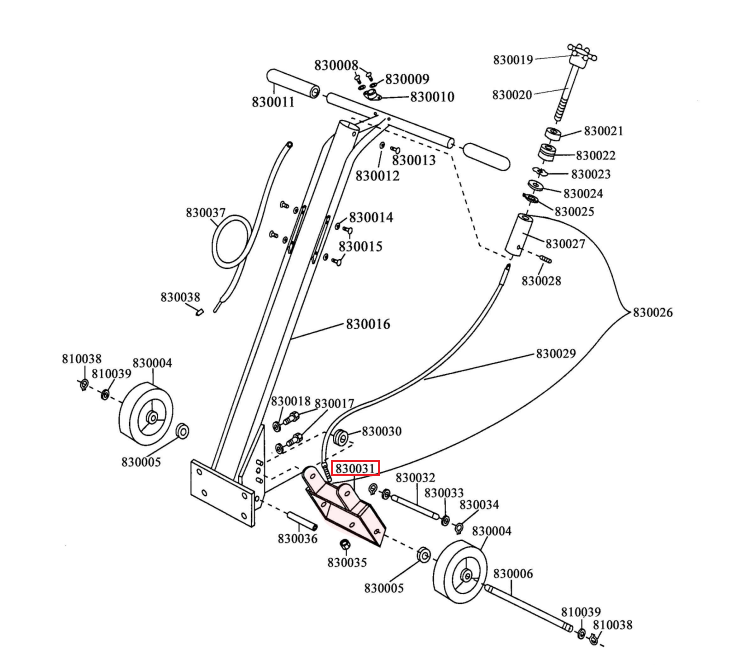 Liftplate (830031) (P033) Spare Part for TSCAR-8H 8" Scarifier Honda