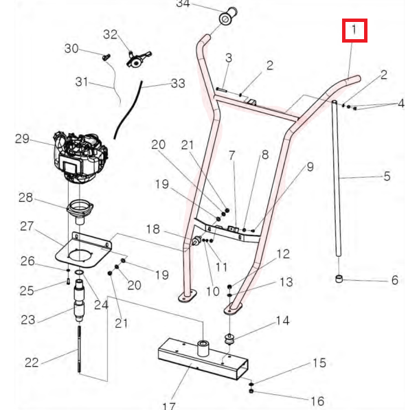 Handlebar Replacement Spare Part for TVSA-T Power Screed Assembly