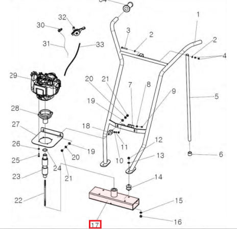 Vibratory Housing Assembly (Part No. 17) Spare Part for TVSA-T Power Screed Assembly