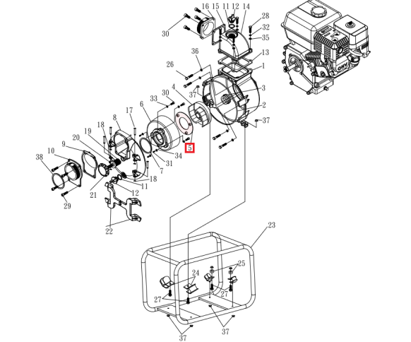 Circle Packing (30T2-5) Spare Part for TW3H 3" Honda Trash Pump