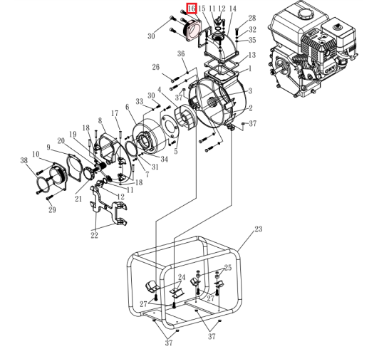 Flange (30T2-16) Spare Part for TW3H 3